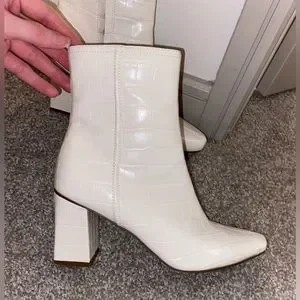 Steve Madden Shoes Steve Madden Divine Boots White Crocodile